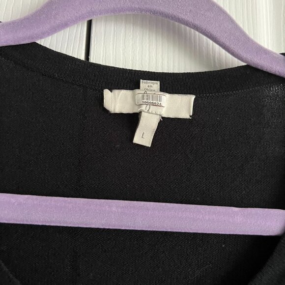 Joie Iona Black Wool Silk Blend Knit Ruffle Hem Sweater Women's Size Large L - Picture 4 of 10